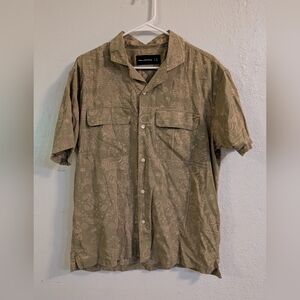 Abercrombie & Fitch Olive Paisley Button Down Shirt
